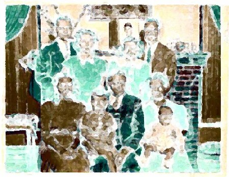 Impressionistic images of a family group whose parents entered the U.S. through the Port of New Orleans.
