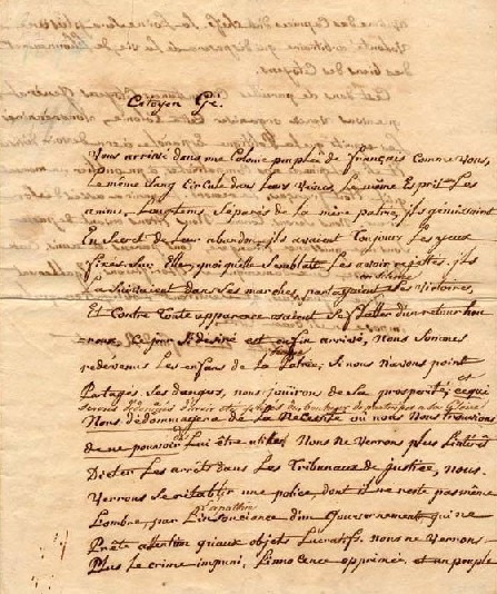 From the Favrot family papers. Letter from Pierre-Joseph Favrot to Edmond-Charles Genet, 1794.