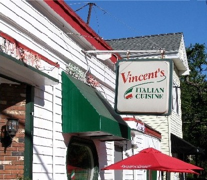 Vincent's on St. Charles Avenue, in the Riverbend neighborhood, Uptown, was among the first restaurants outside of the downtown area to re-open following Katrina.